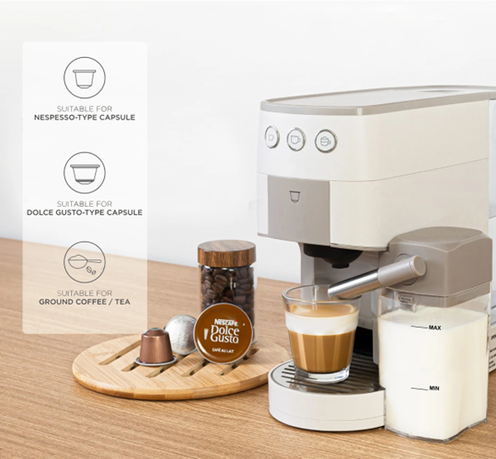 NEW - X'PRESSIO MULTI-CAP COFFEE MACHINE with MILK FROTHER